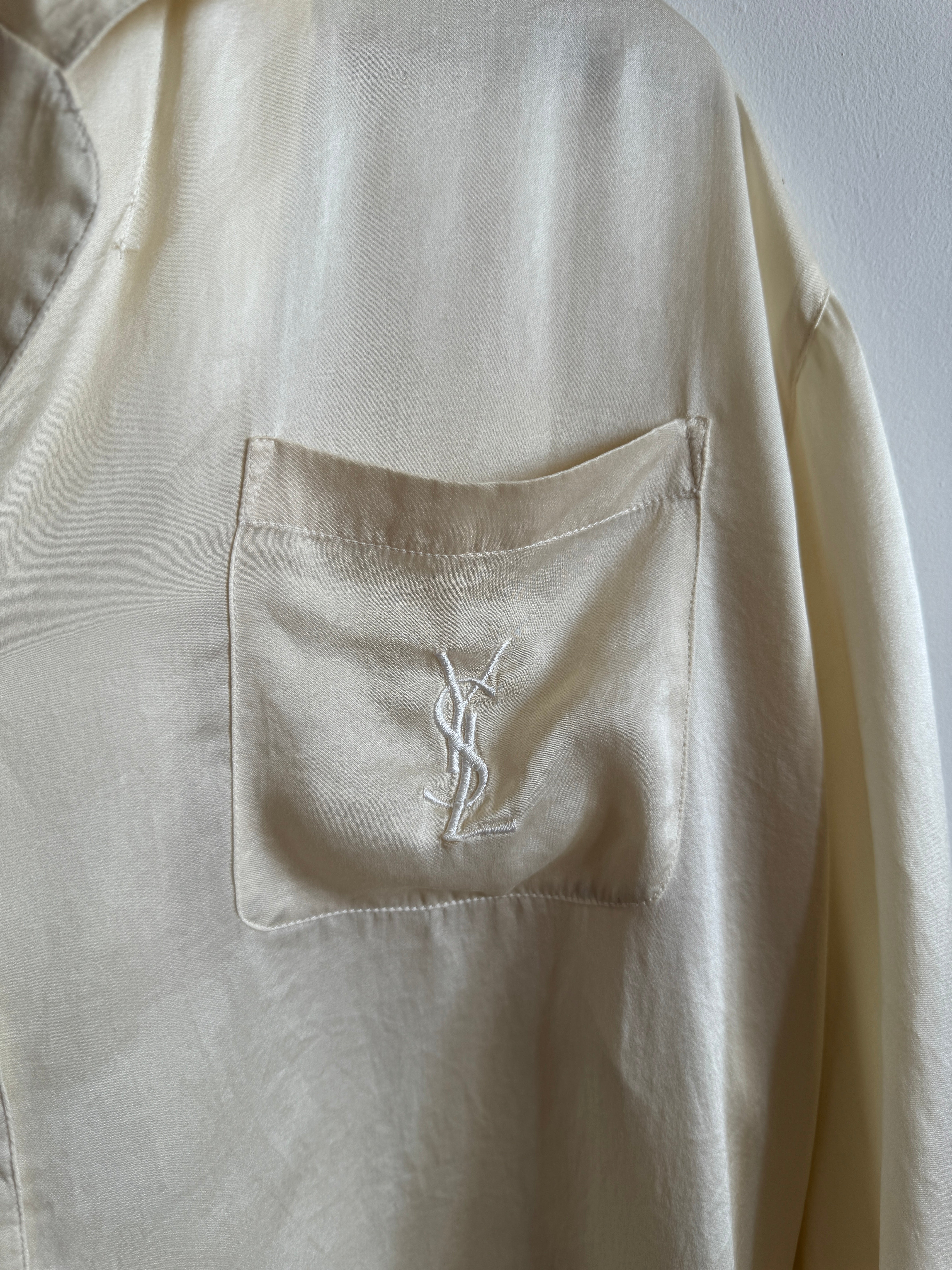 Vintage 100% Silk YSL Button Up Shirt