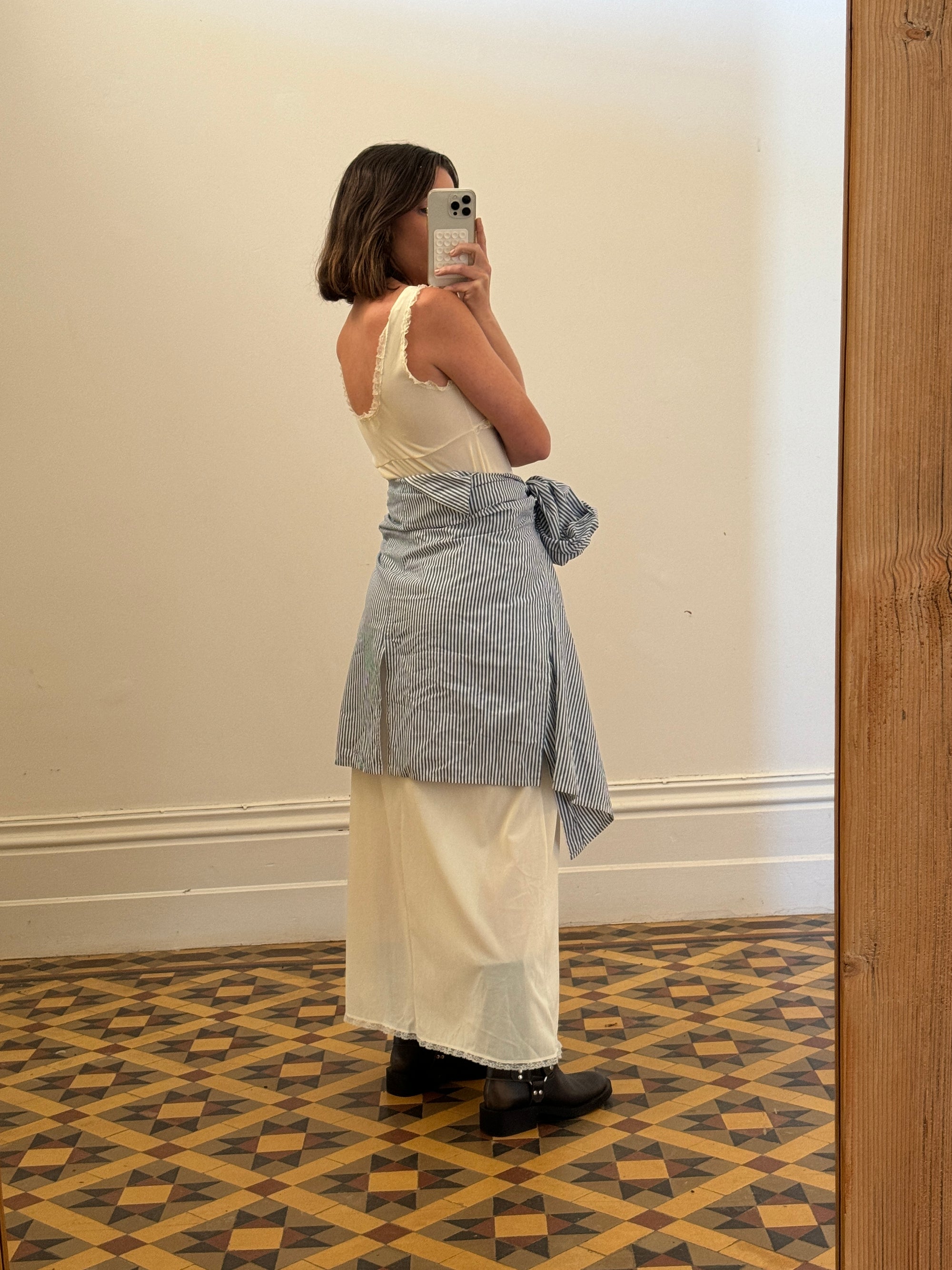 Vintage Butter Semi Sheer Slip Dress