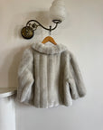 Vintage 60s Faux Fur Cropped Jacket Light Grey