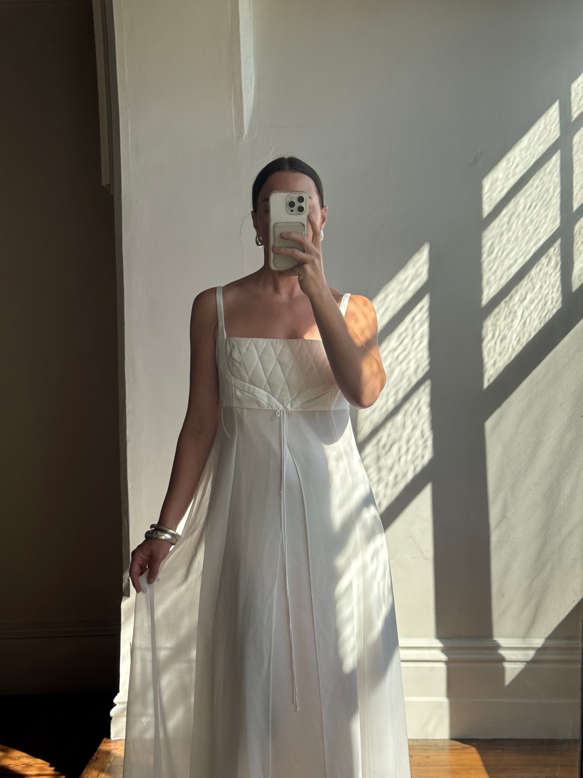 Vintage 90s Quilted Australian Made Slip Wedding Dress
