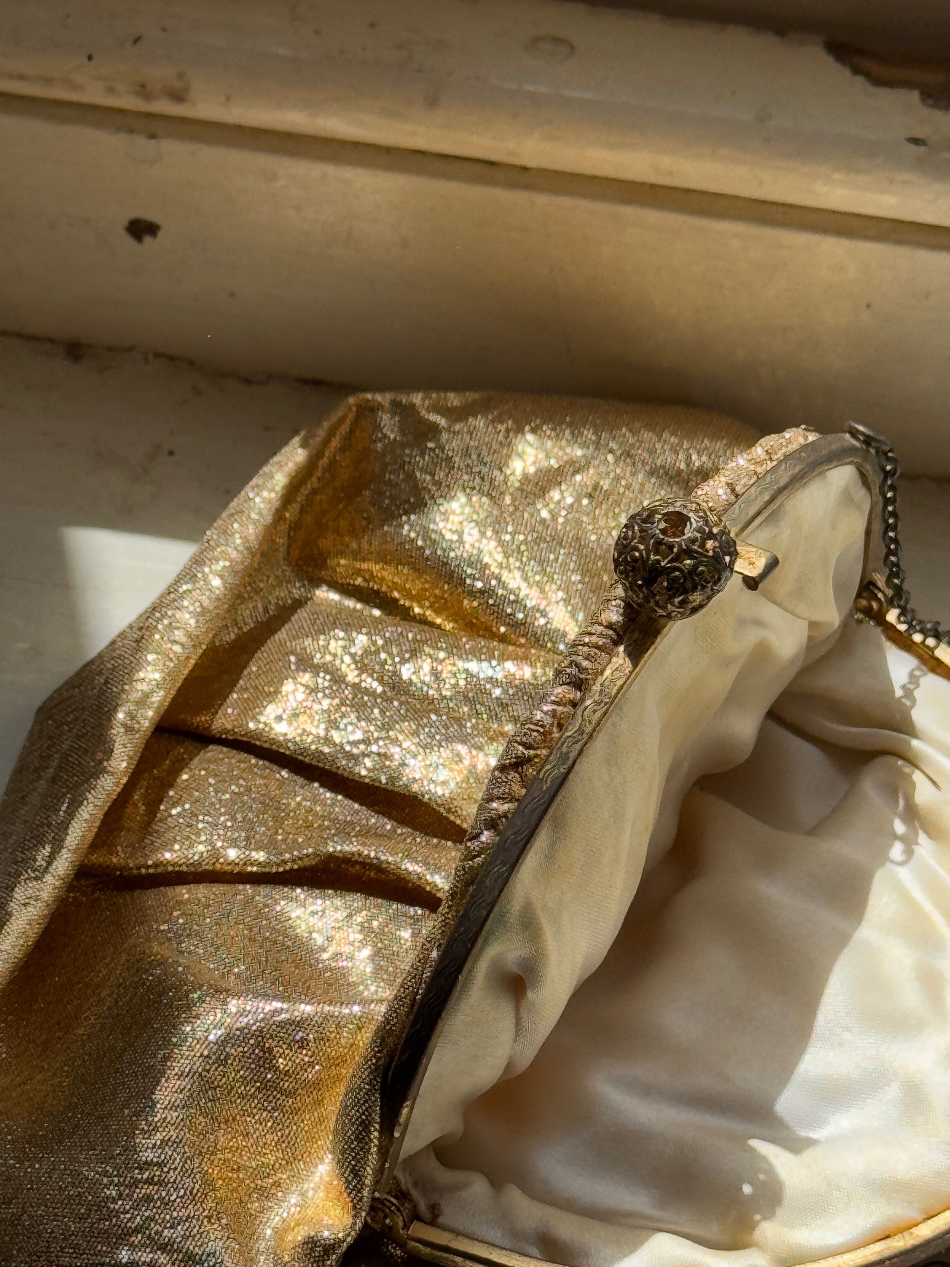 Vintage Gold Shimmer Petite Evening Purse