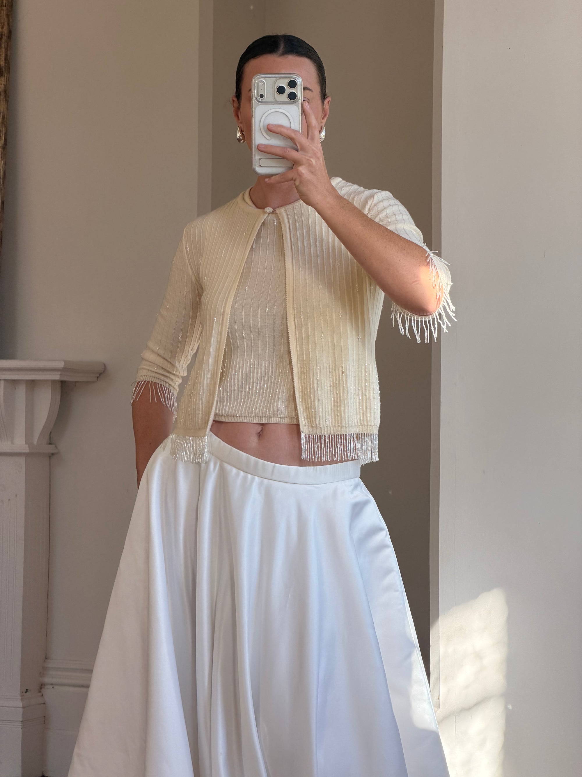 Vintage 90s Princess Satin Bridal Skirt
