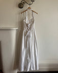 Vintage 90s Australian Made Lace Halter Satin Wedding Dress