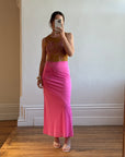 Vintage Y2K Naked Embellished Bodycon Midi Hot Pink
