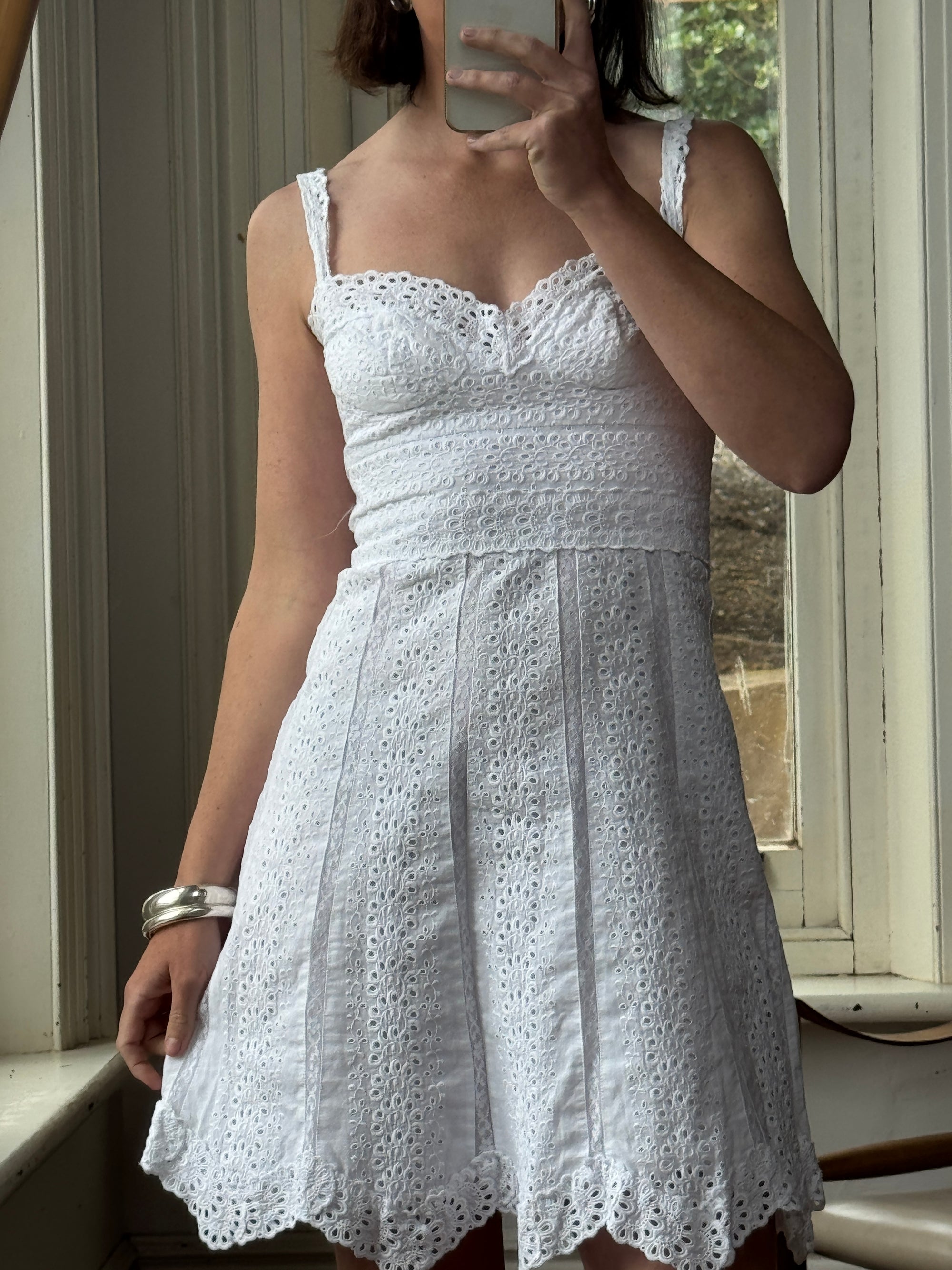 Vintage Y2K Collette Dinnigan Broderie Anglaise Mini Dress