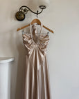 Vintage Y2K Champagne Satin Multiwear Prom Dress