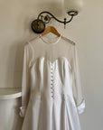 Vintage 90s Tailored Mesh Long Sleeved Wedding Gown