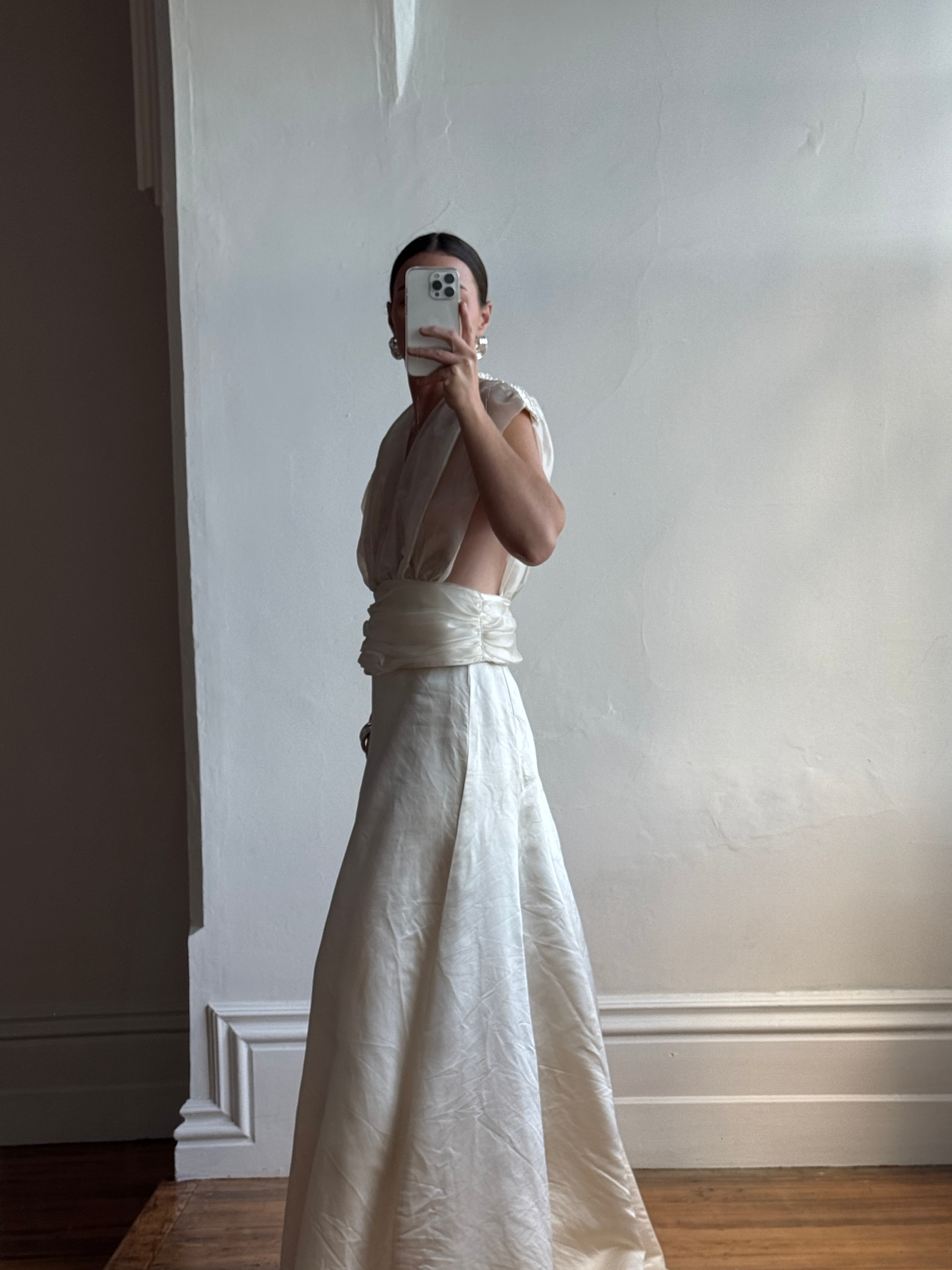 Vintage 90s Classic Satin Bridal Skirt