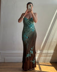 Vintage 90s Rare Ombre Embellished Mermaid Dress