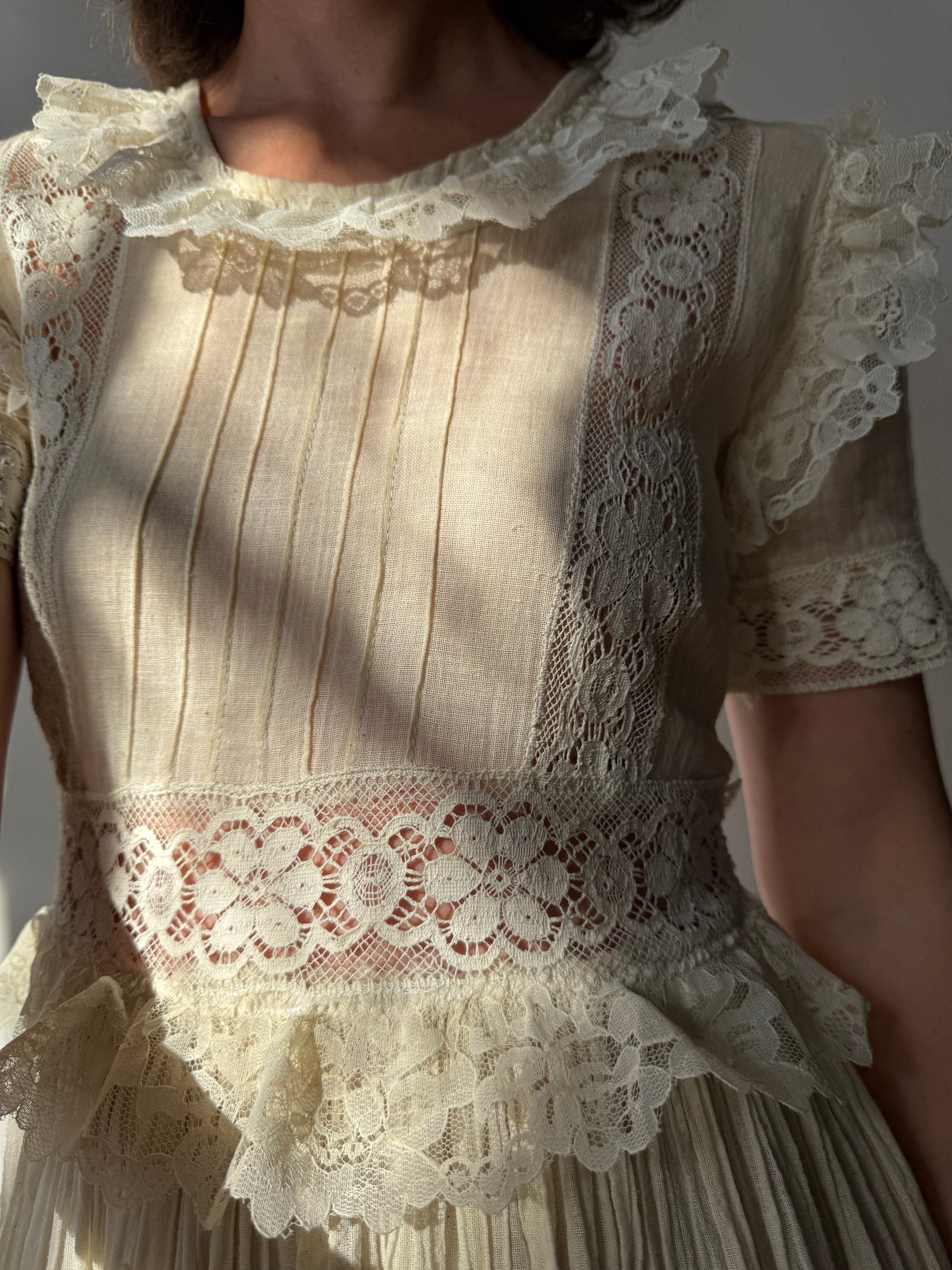 Vintage 70s Cheesecloth Prairie Sundress