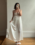 Vintage 90s Christian Dior Babydoll Satin Slip Dress Ivory