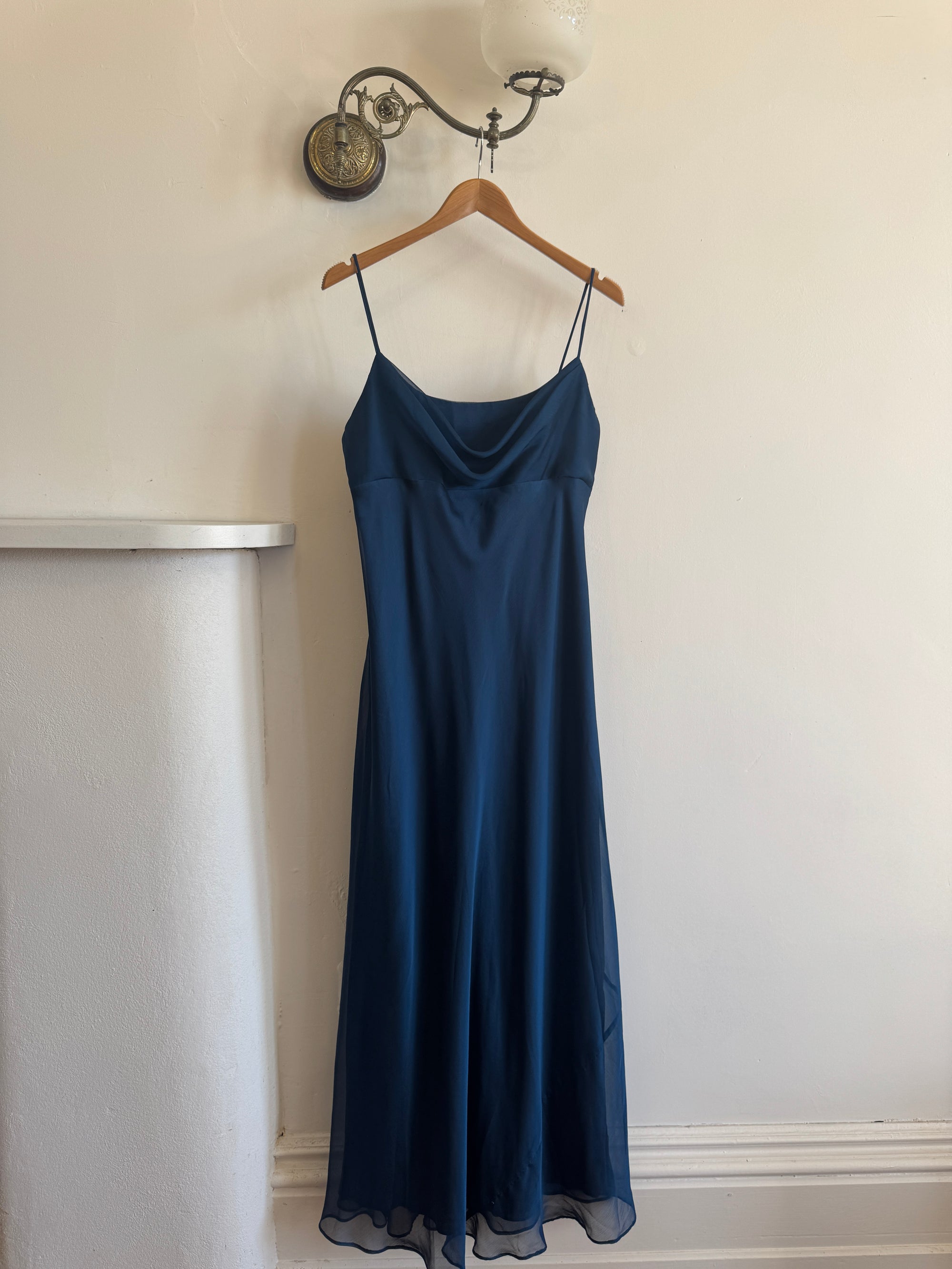 Vintage 90s Australian Made Navy Spaghetti Strap Dress
