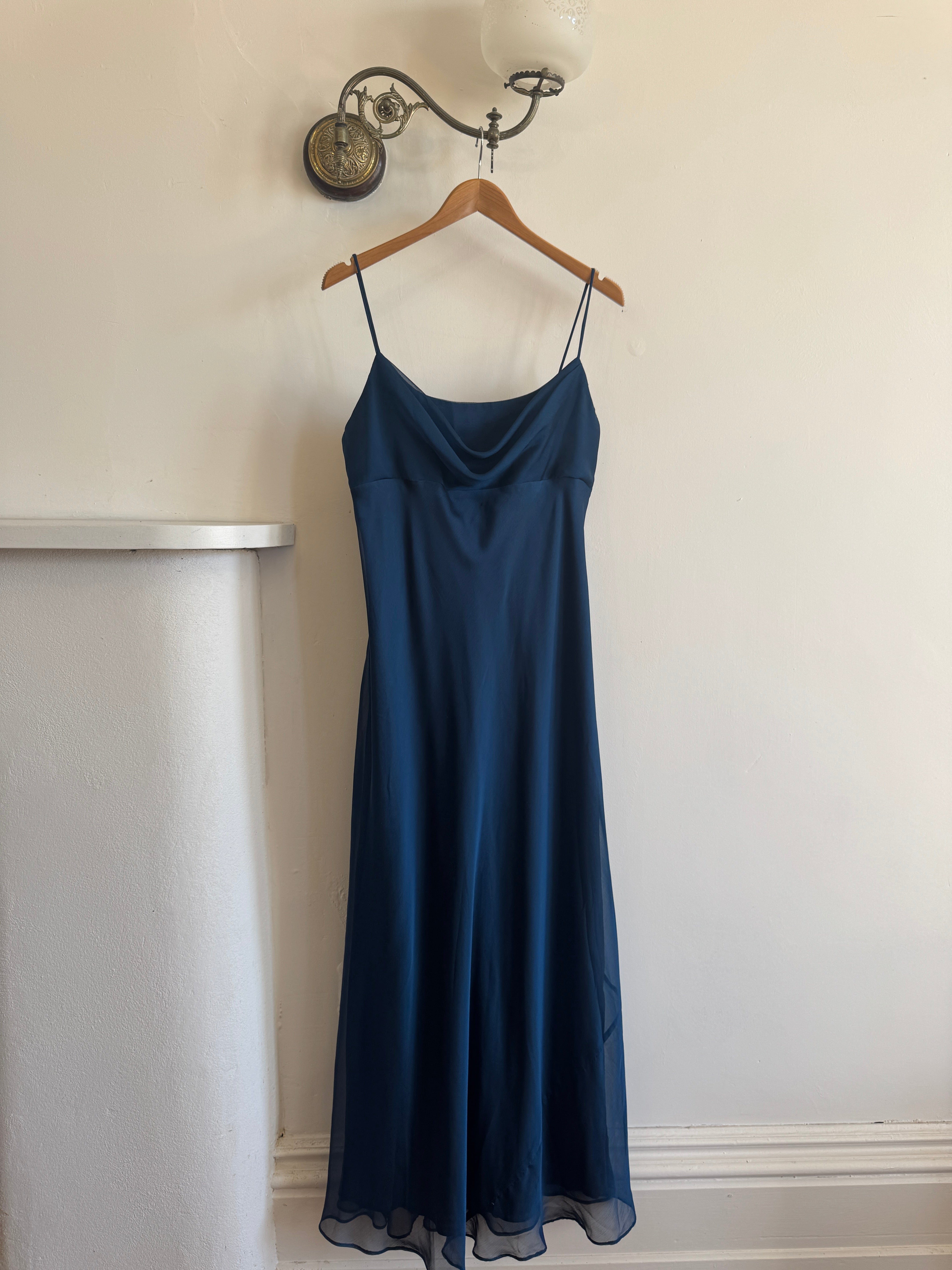 Vintage 90s Australian Made Navy Spaghetti Strap Dress