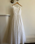 Vintage 90s Scoop Neck Floral Wedding Dress