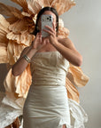 Vintage 90s Satin Bustier and Pure Silk Bridal Skirt Meringue