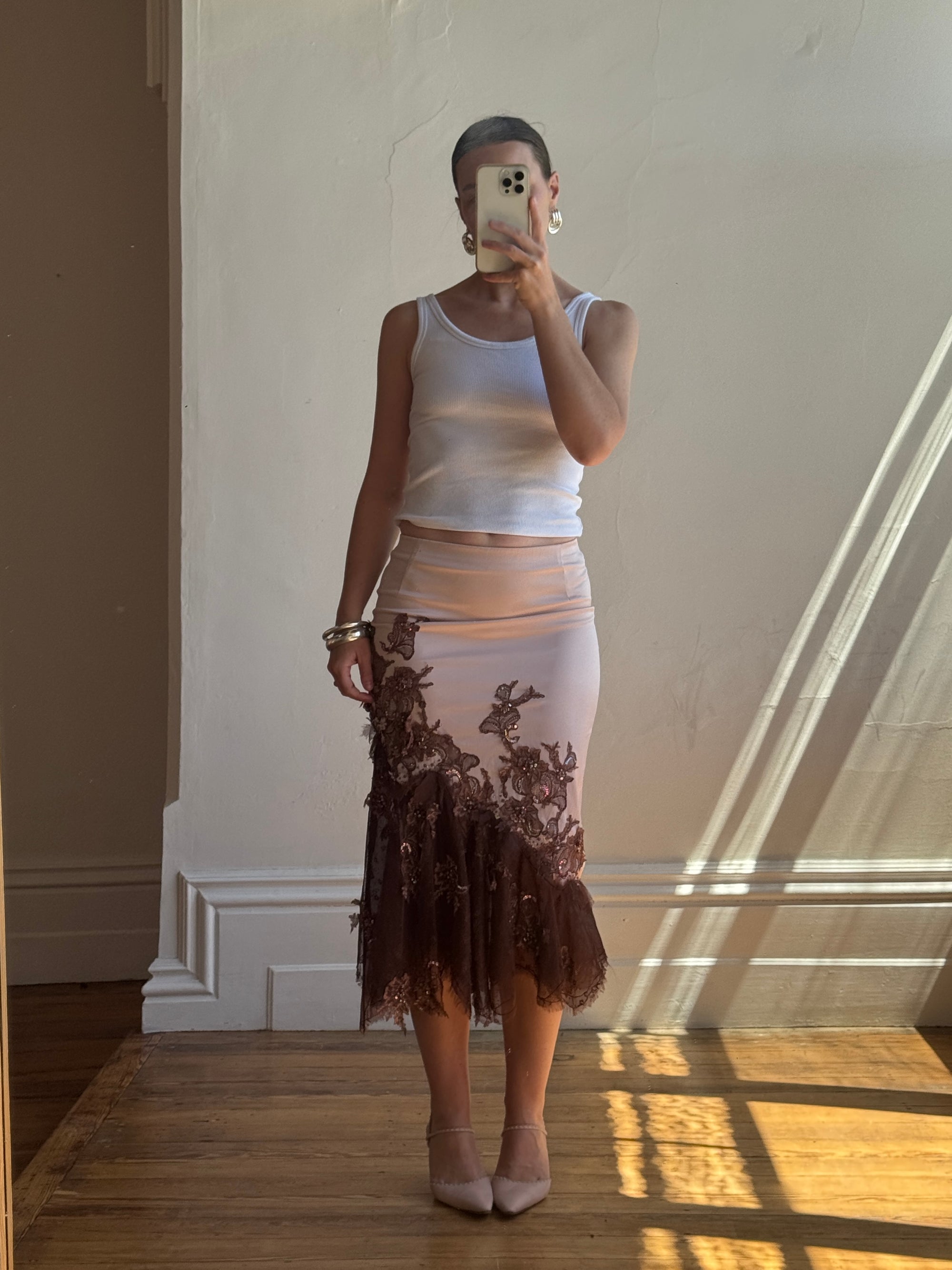 Vintage 90s Glitter Fairy Skirt Chocolate Pink