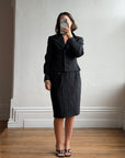 Vintage 90s Escada Pinstripe Wool Butterfly Tailored Set