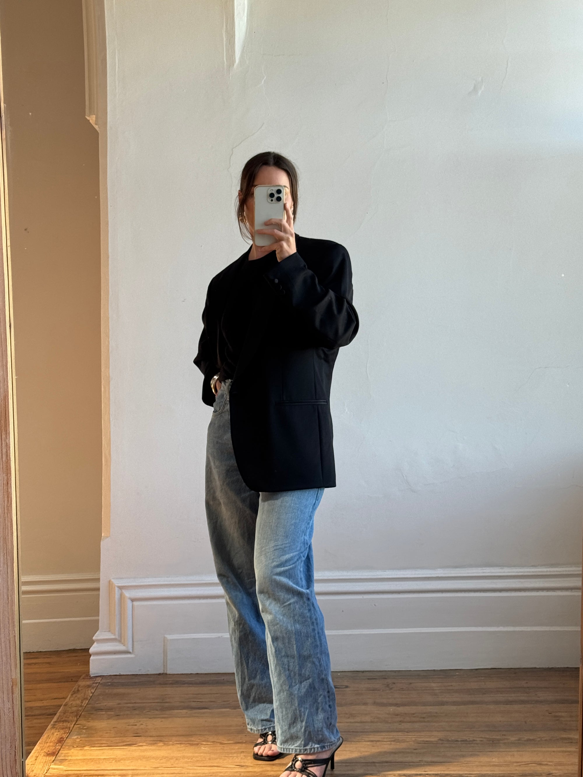 Vintage YSL Wool Tuxedo Jacket Noir