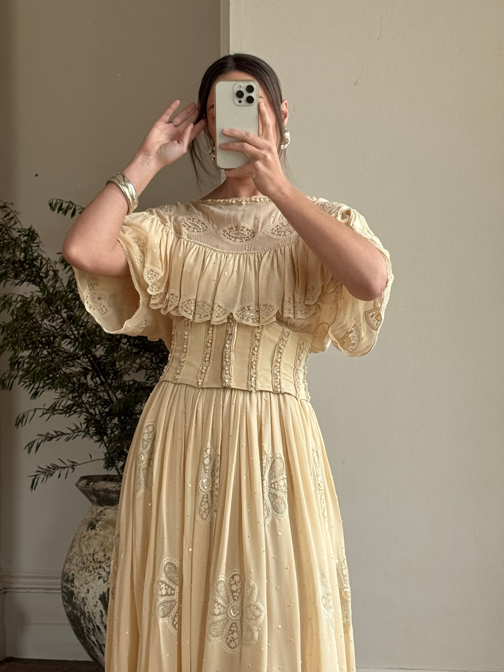 Vintage 70s Karl Lagerfeld for Chloe Pure Silk Tiered Corset Dress – Call  Me The Breeze