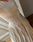 Vintage 90s Pure Silk Pleated Waist Wedding Dress
