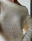 Vintage 80s Sequin Pure Silk Two Piece Bridal Set