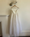 Vintage Y2K Strapless 3D Abstract Floral Wedding Gown