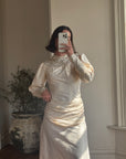 Vintage 60s Pure Silk Poet Wedding Dress