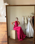 Vintage Valentino Pure Silk Organza Petal Gown Fuschia