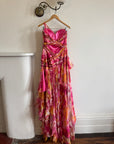 Vintage Y2K High Low Sunrise Ruffle Dress