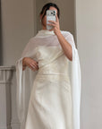 Vintage Y2K Satin Minimalist Strapless Wedding Gown (extra long)