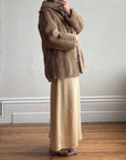 Vintage 60s Latte Faux Fur Mid Length Coat