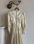 Vintage 40s Satin Minimalist Wedding Gown Creme