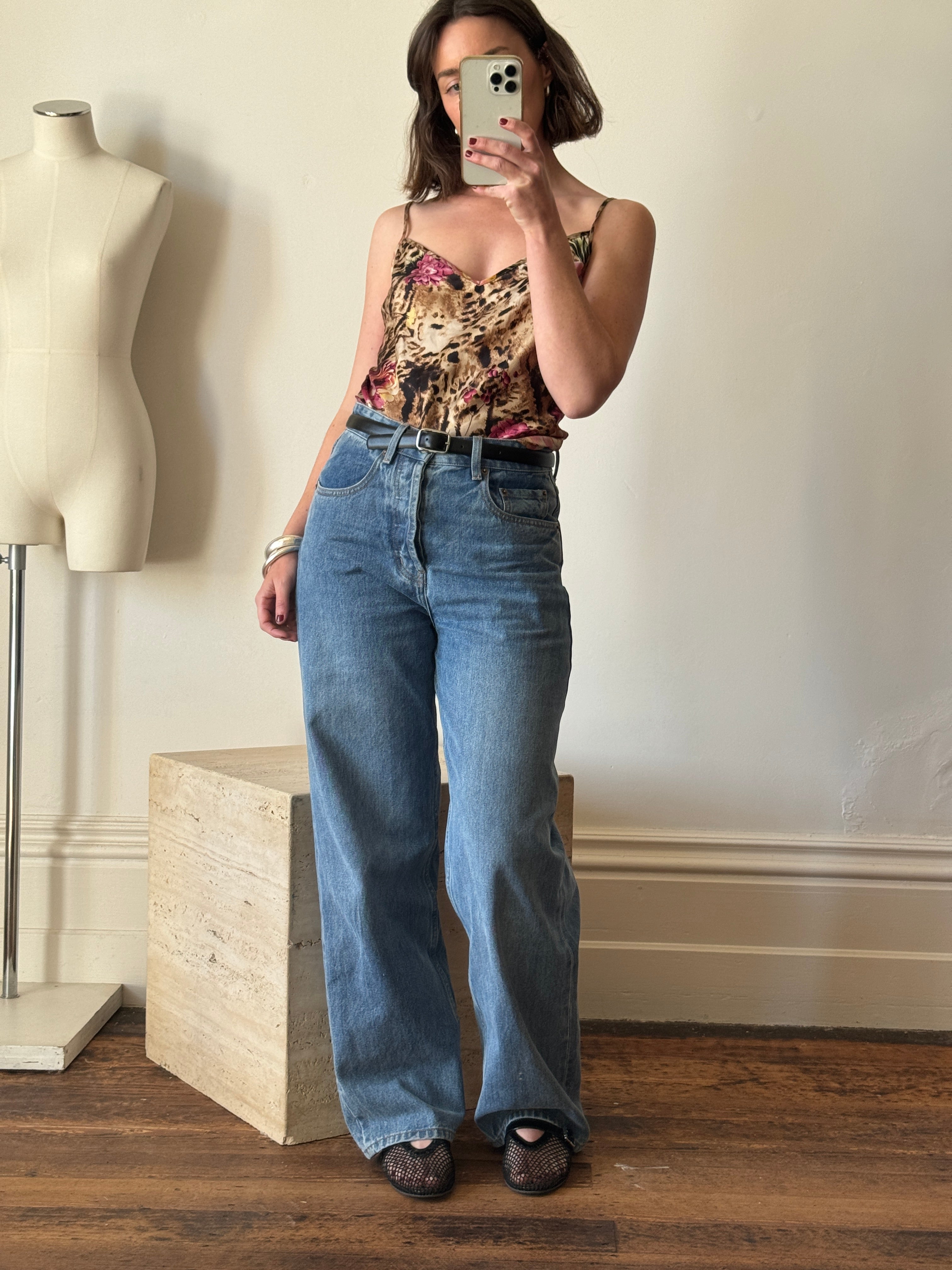 Vintage Y2K Pure Silk 3 Piece Set Leopard Floral