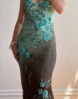 Vintage 90s Rare Ombre Embellished Mermaid Dress