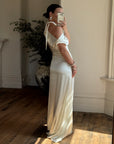 Archival Y2K Satin Cowl Neck Slip gown Ivory