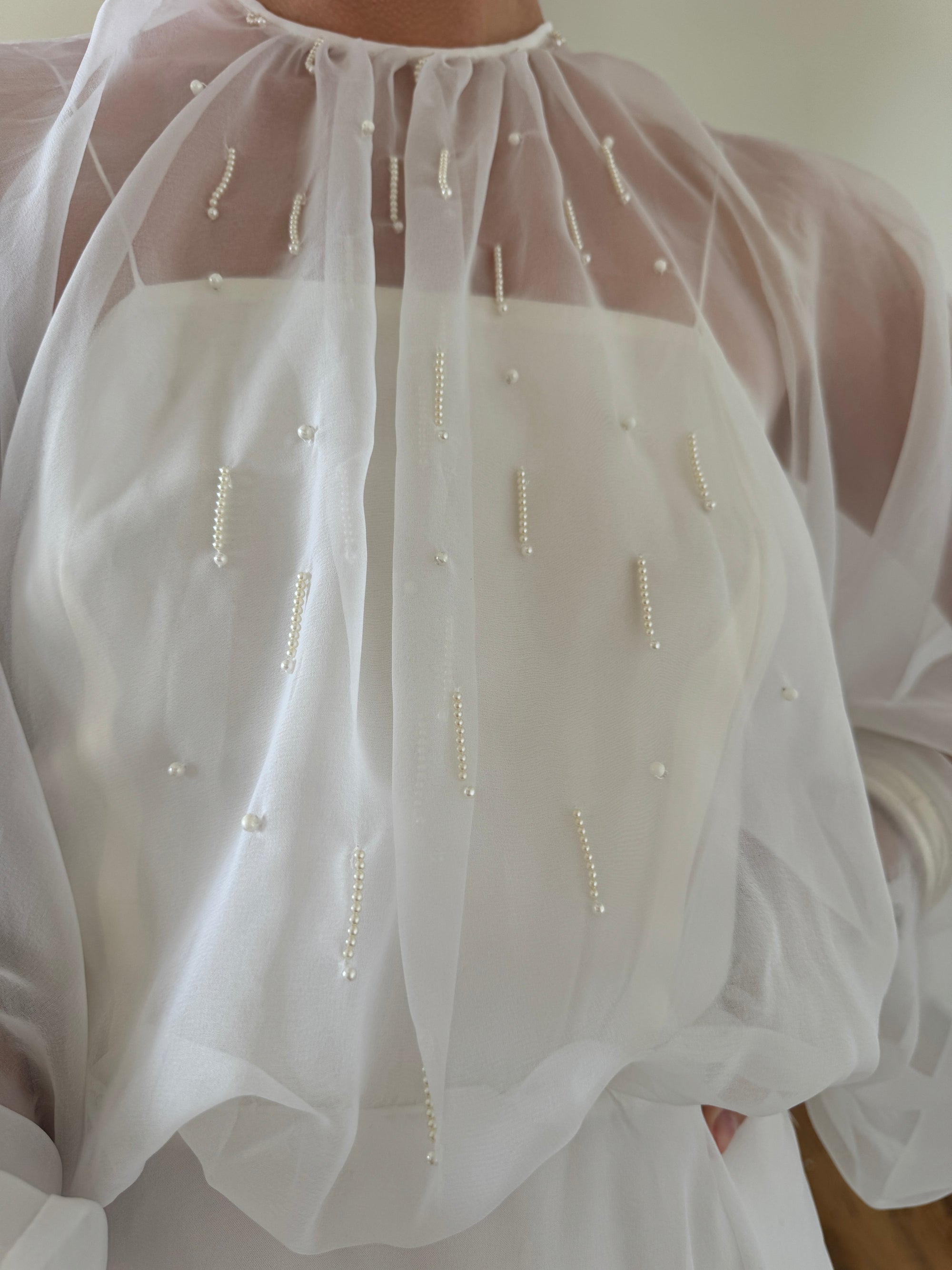 Vintage 70s Australian Made Billow Sleeve Wedding Dress