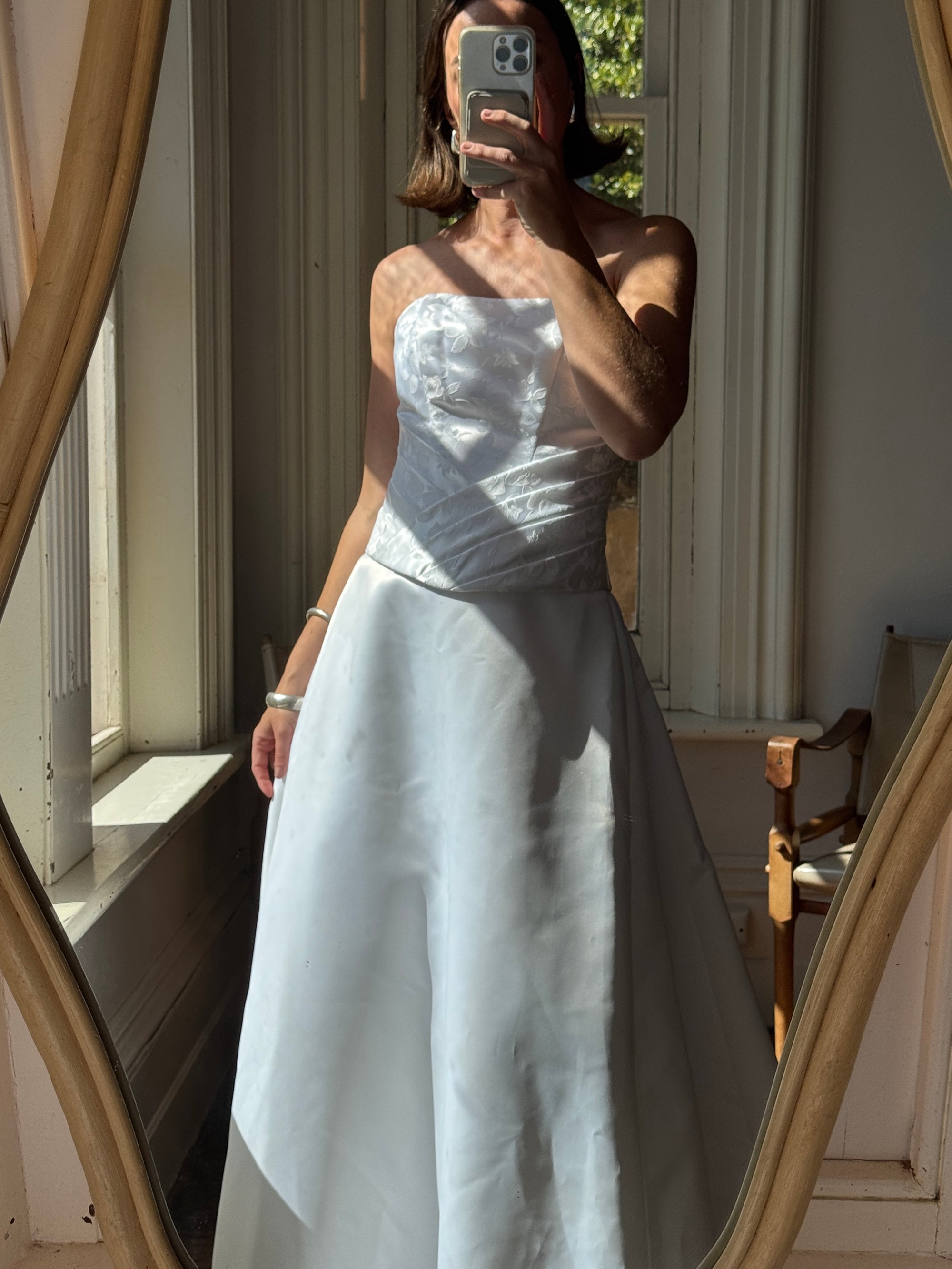 Vintage 90s Princess Satin Jacquard Two Piece Set