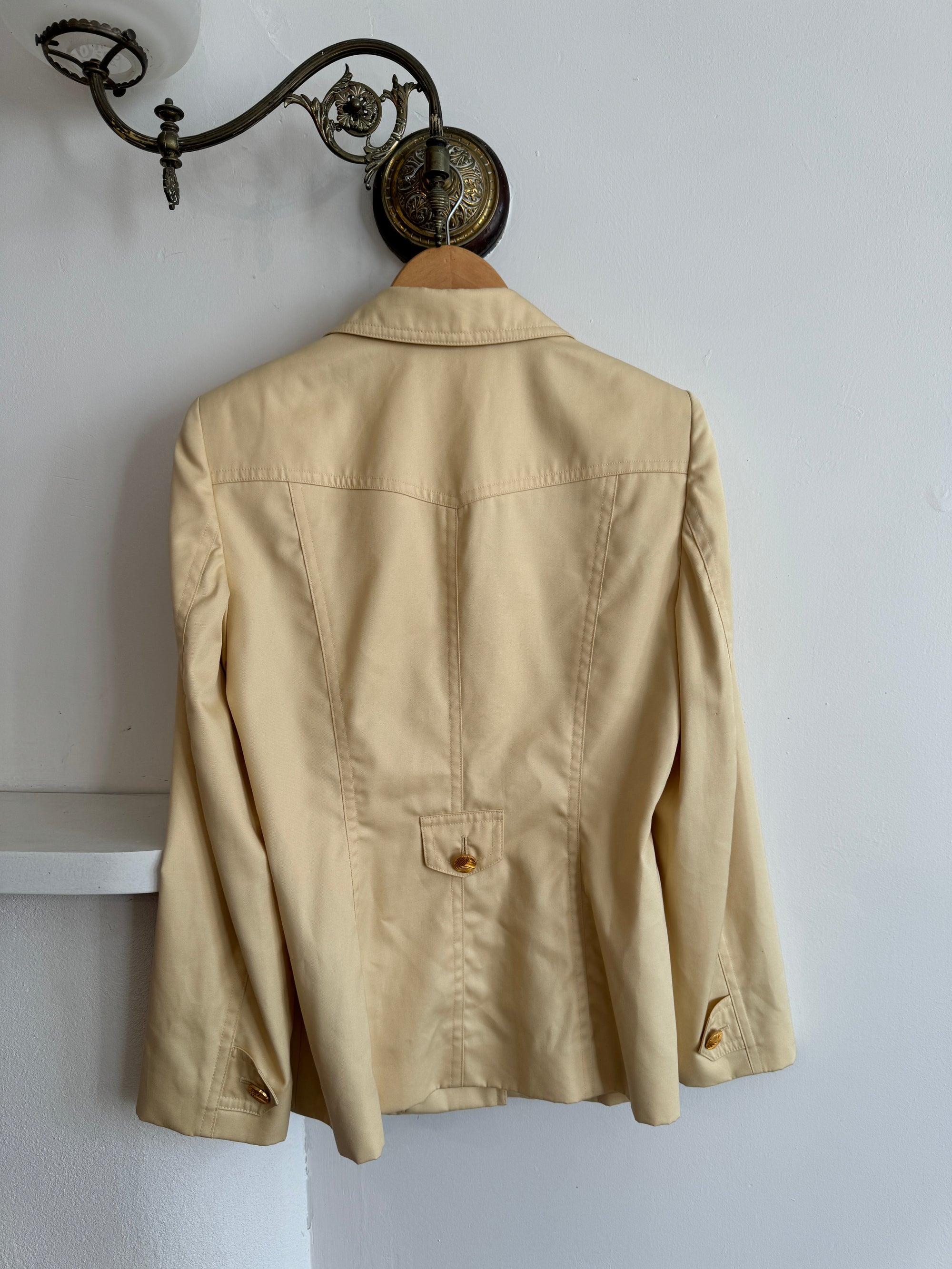 Vintage 90s Escada Butter Yellow Blazer with Gold Buttons
