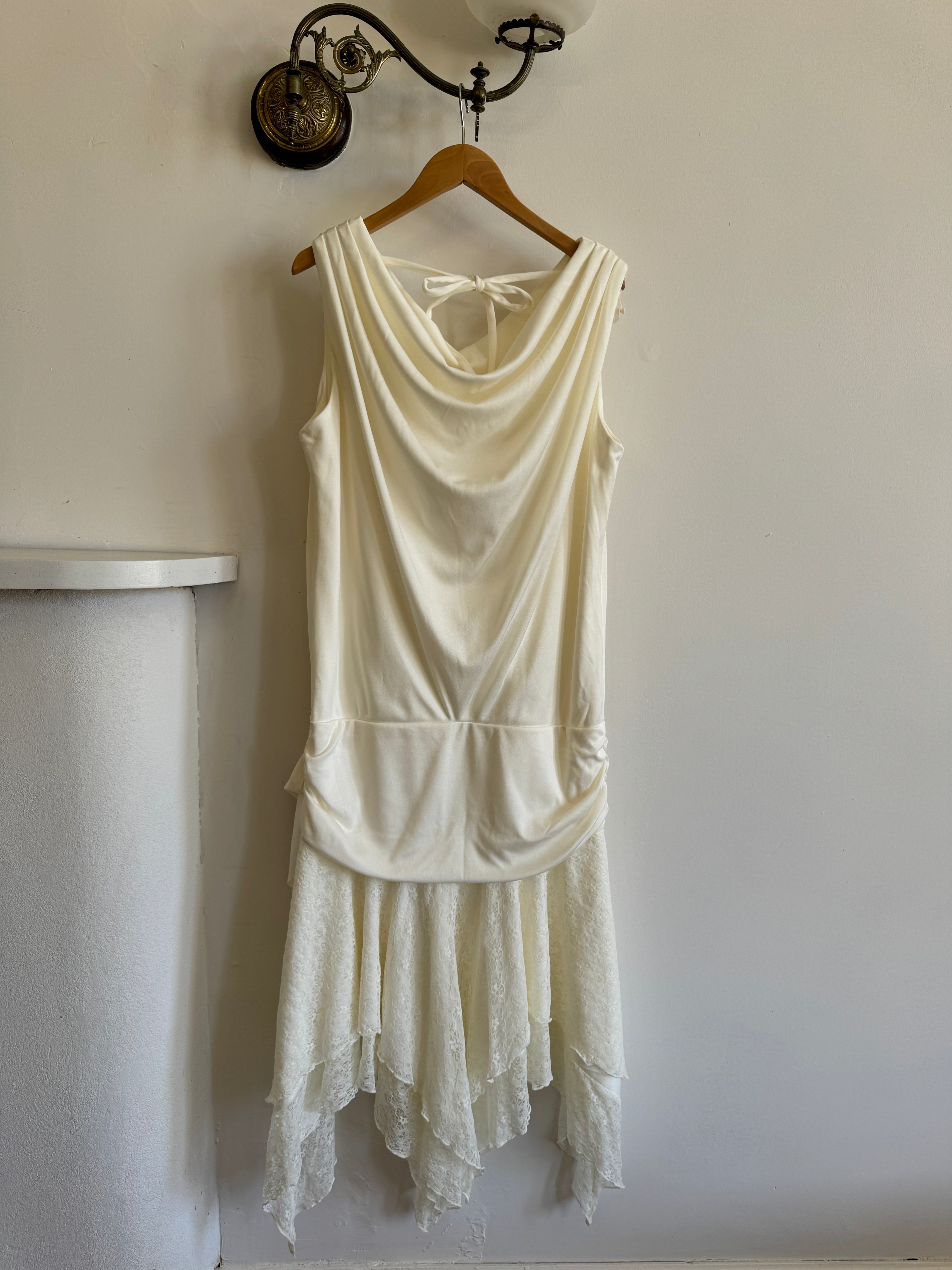 Vintage 80s Drop Waist Fairy Wedding Dress