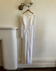 Vintage 90s Sheer Organza Long Sleeve Empire Bridal Dress