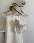 Vintage 90s Bridal Embellished Corset and Slip Skirt Set