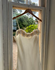 Vintage Y2K Rosette Bridal Slip Dress Champagne Satin