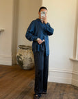 Vintage 90s Ralph Lauren Silk Shirt Teal