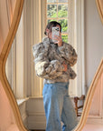 Vintage 60s Chunky Rabbit Fur Jacket Arctic