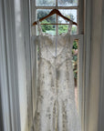 Vintage Y2K Italian Sheer Embroidered Naked Bustier Wedding Gown
