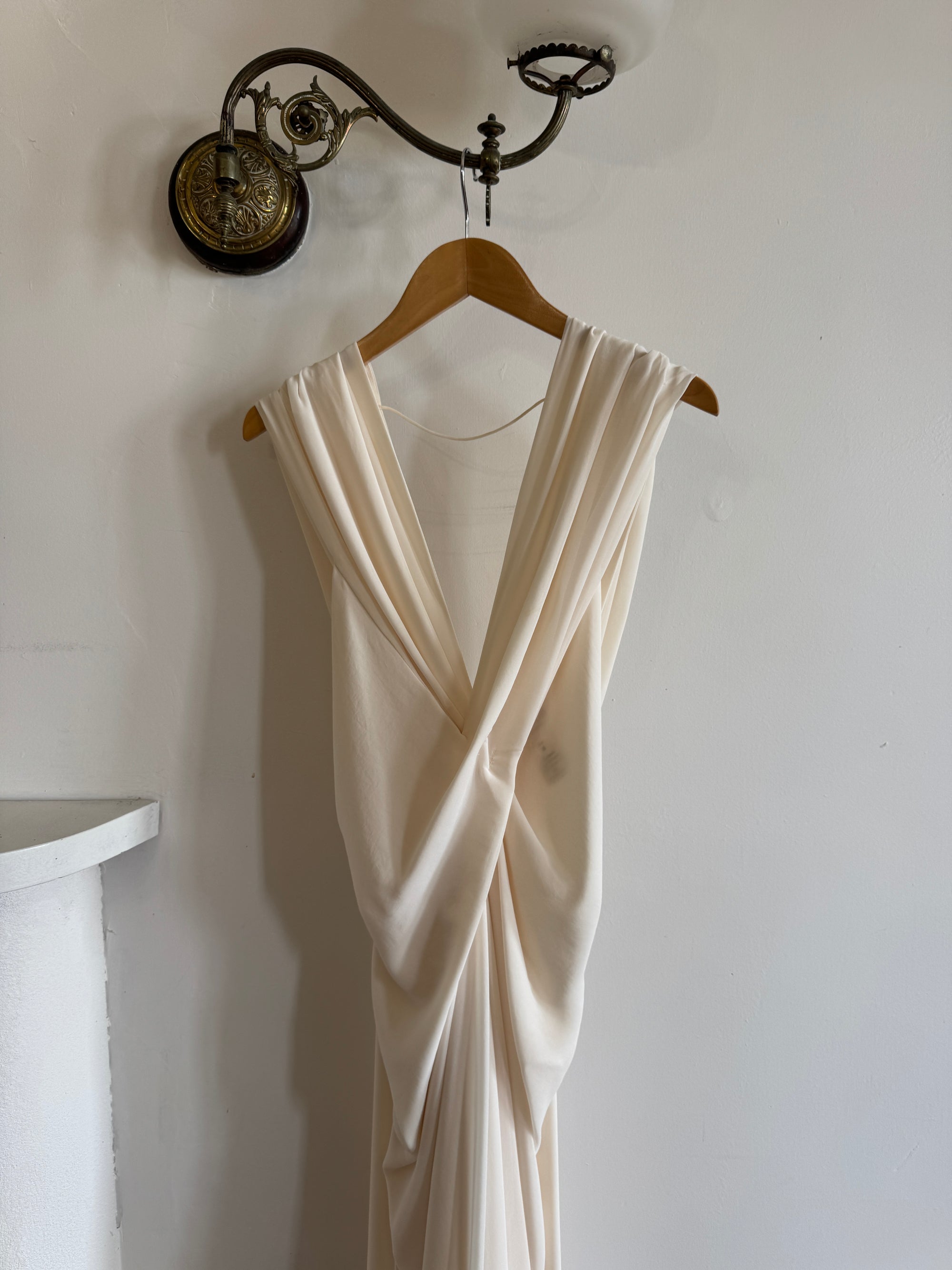 Archival Y2K Australian Made Draped Crossover Wedding Dress