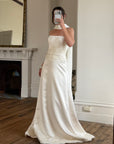 Vintage Y2K Satin Minimalist Strapless Wedding Gown (extra long)