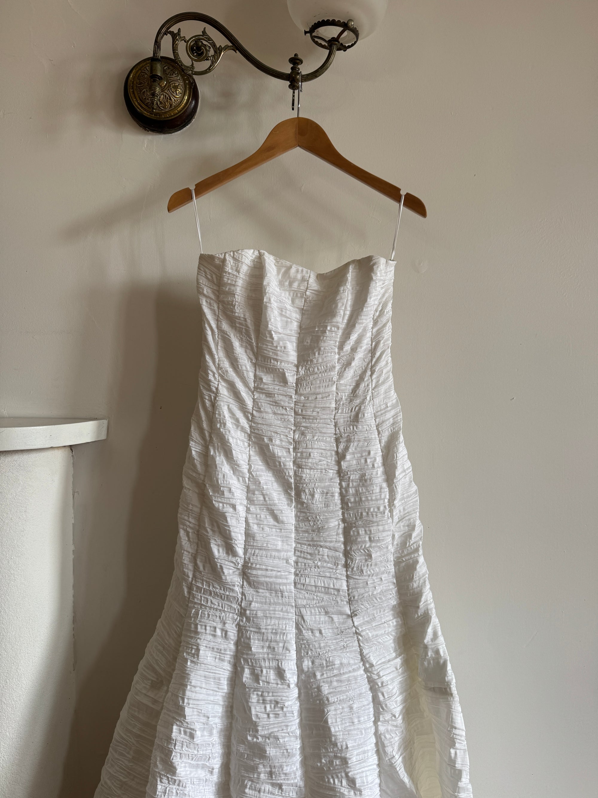 Vintage 90s Crinkle Mermaid Wedding Dress