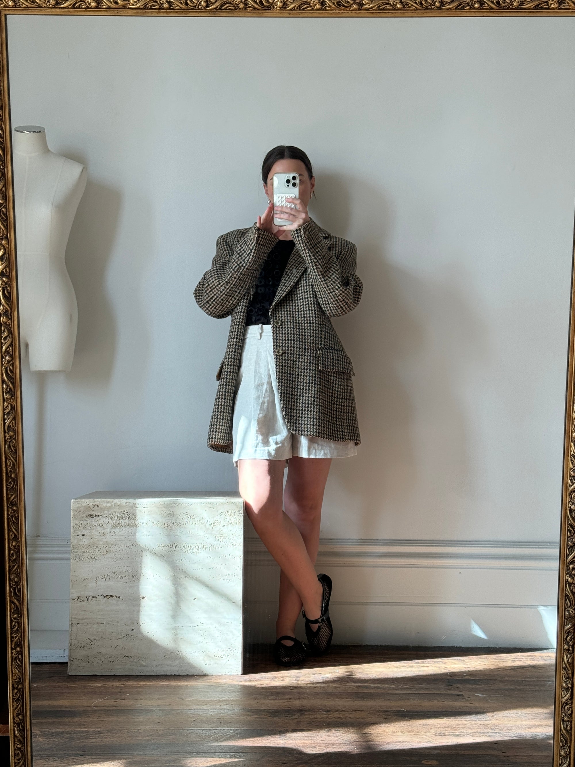Vintage 90s Brown and Olive Tweed Wool Blazer