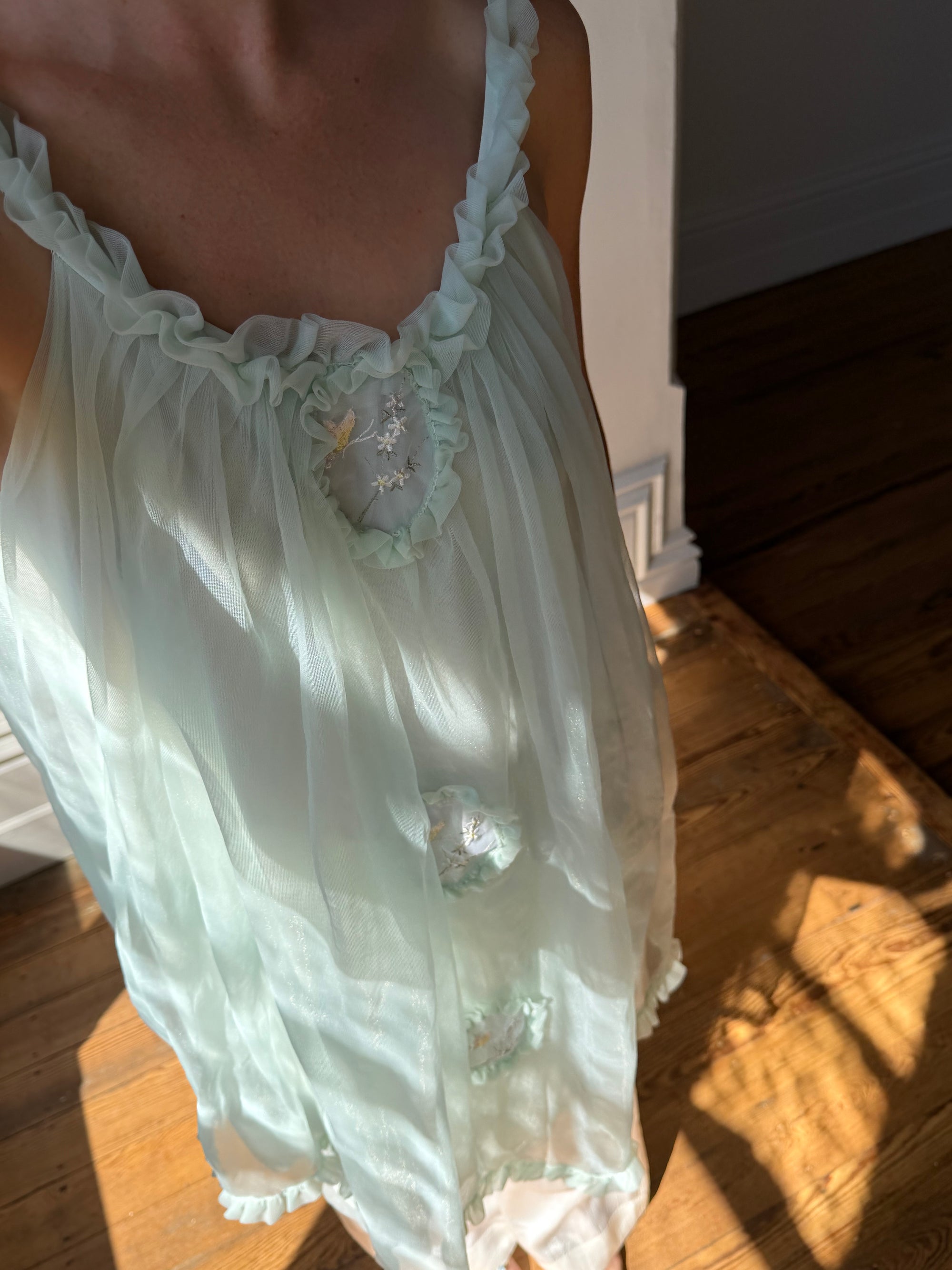 Vintage 60s Babydoll Shift Dress Mint